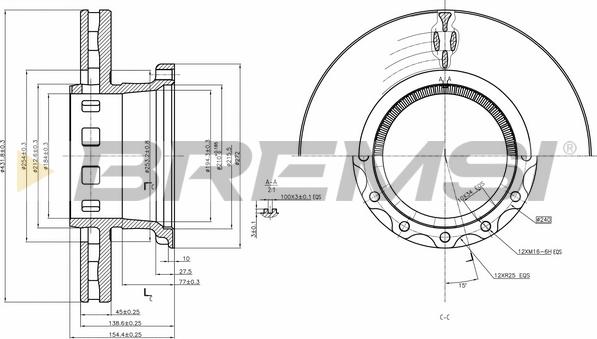Bremsi CD5318V - Brake Disc car-mod.net