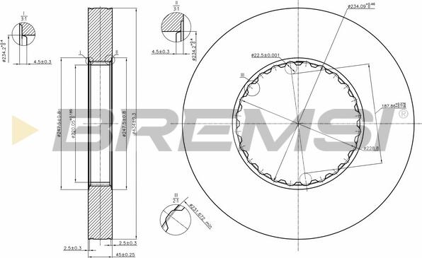 Bremsi CD5249S - Brake Disc car-mod.net