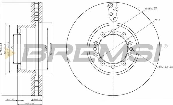 Bremsi CD5257V - Brake Disc car-mod.net