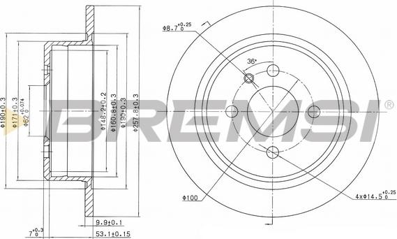 Bremsi CD6093S - Brake Disc car-mod.net