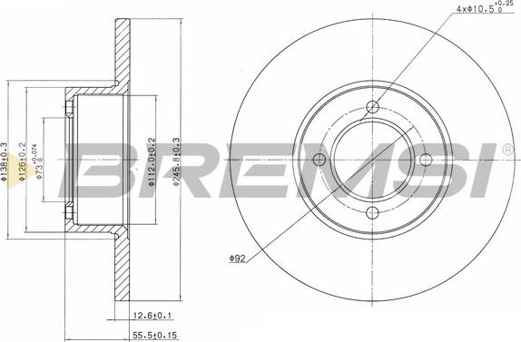 Bremsi CD6054S - Brake Disc car-mod.net