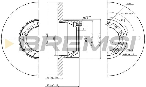 Bremsi CD6058S - Brake Disc car-mod.net