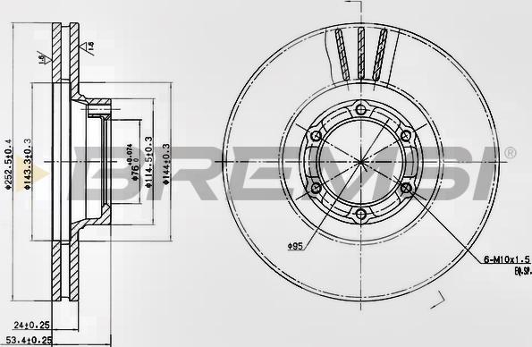 Bremsi CD6160V - Brake Disc car-mod.net