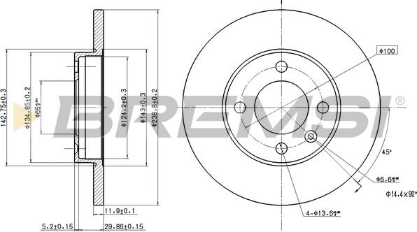Bremsi CD6103S - Brake Disc car-mod.net