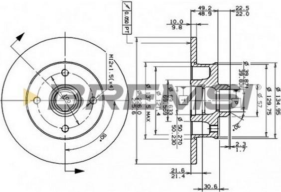 Bremsi CD6137S - Brake Disc car-mod.net