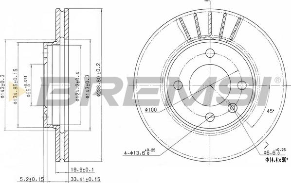 Bremsi CD6175V - Brake Disc car-mod.net