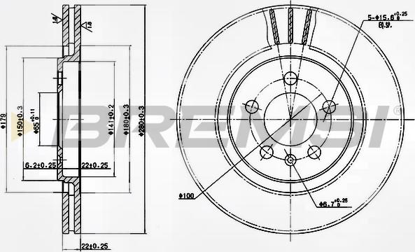 Bremsi CD6332V - Brake Disc car-mod.net