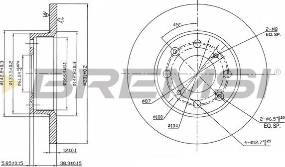 Bremsi CD6203S - Brake Disc car-mod.net