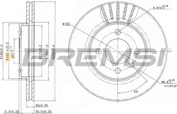 Bremsi CD6207V - Brake Disc car-mod.net