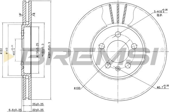 Bremsi CD6706V - Brake Disc car-mod.net