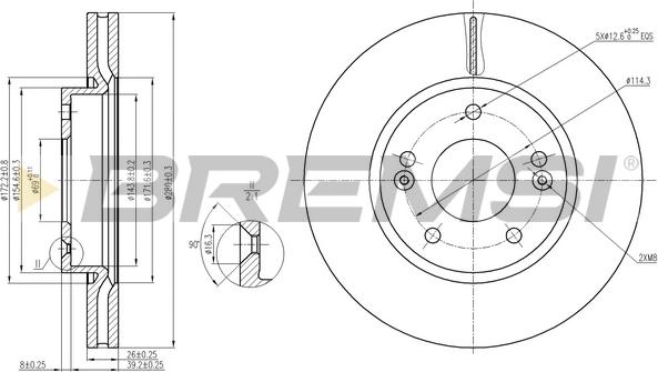 Bremsi CD7619V - Brake Disc car-mod.net