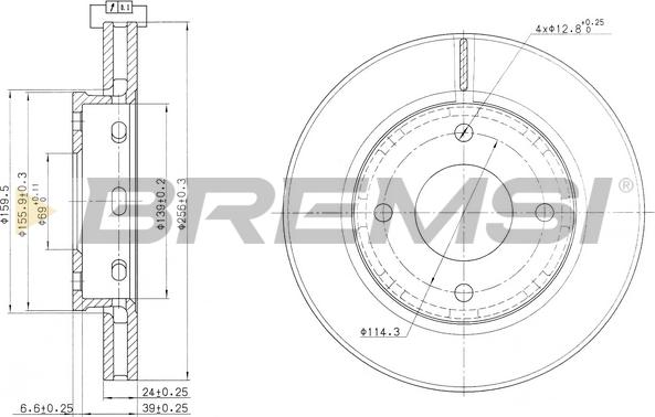 Bremsi CD7621V - Brake Disc car-mod.net