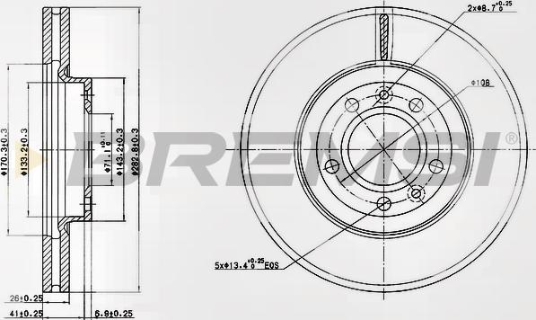 Bremsi CD7132V - Brake Disc car-mod.net