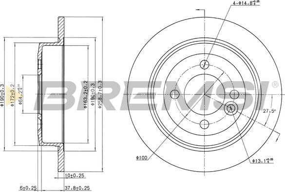 Bremsi CD7128S - Brake Disc car-mod.net