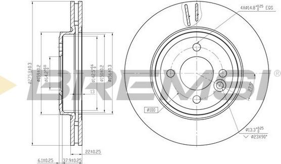 Bremsi CD7127V - Brake Disc car-mod.net