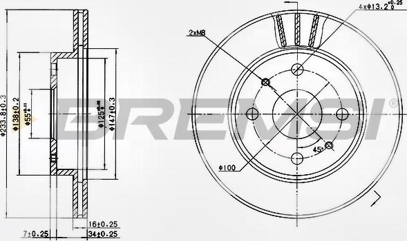Bremsi CD7394V - Brake Disc car-mod.net