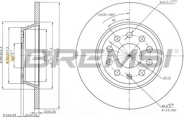 Bremsi CD7306S - Brake Disc car-mod.net