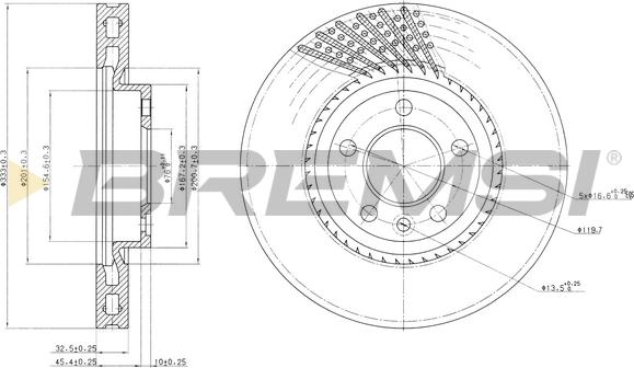 Bremsi CD7254V - Brake Disc car-mod.net