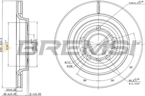 Bremsi CD7289V - Brake Disc car-mod.net