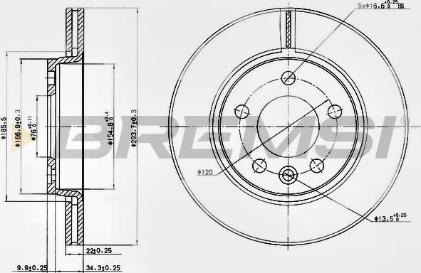 Bremsi CD7286V - Brake Disc car-mod.net