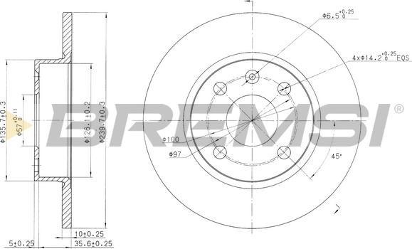 Bremsi CD7283S - Brake Disc car-mod.net
