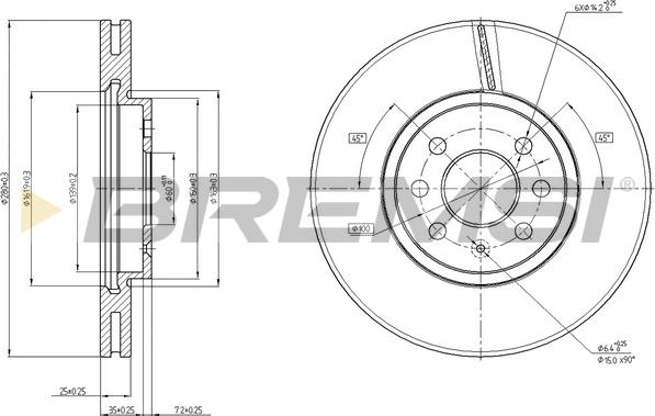 Bremsi CD7236V - Brake Disc car-mod.net