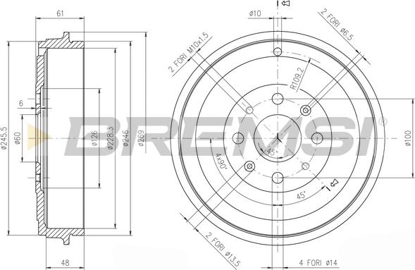 Bremsi CR5657 - Brake Drum car-mod.net