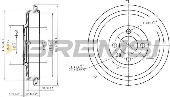 Bremsi CR5621 - Brake Drum car-mod.net