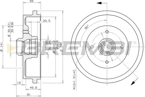Bremsi CR5244 - Brake Drum car-mod.net