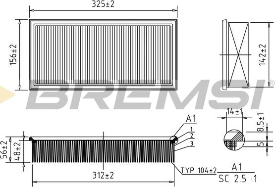 Bremsi FA0595 - Engine Air Filter car-mod.net