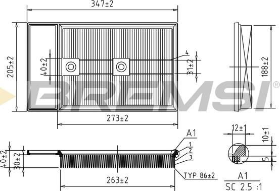 Bremsi FA0549 - Engine Air Filter car-mod.net