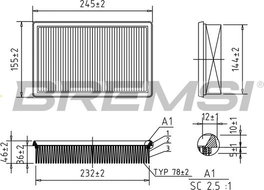 Bremsi FA0565 - Engine Air Filter car-mod.net