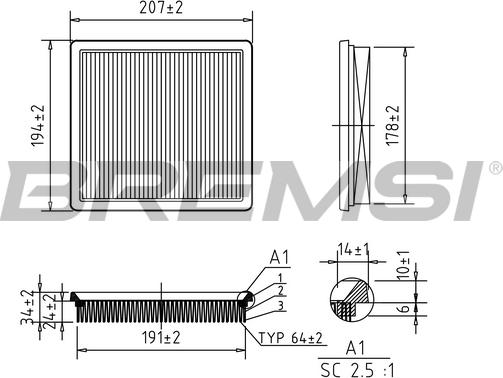 Bremsi FA0581 - Engine Air Filter car-mod.net