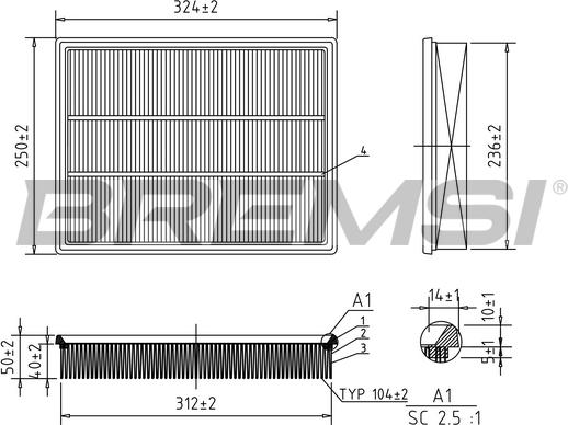 Bremsi FA0579 - Engine Air Filter car-mod.net