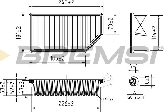 Bremsi FA0604 - Engine Air Filter car-mod.net