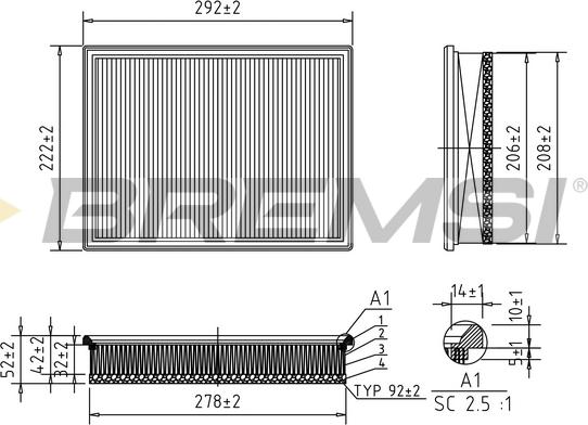 Bremsi FA0610 - Engine Air Filter car-mod.net