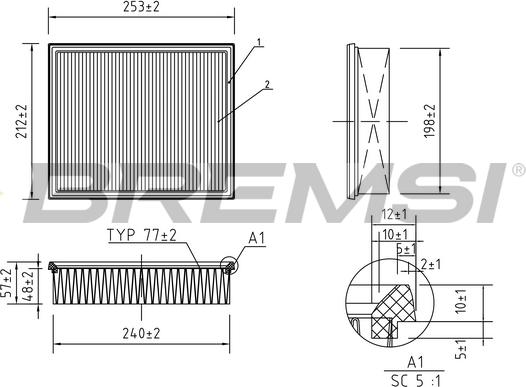 Bremsi FA0628 - Engine Air Filter car-mod.net