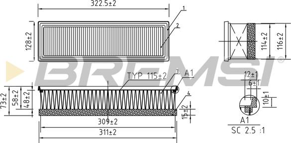 Bremsi FA0113 - Engine Air Filter car-mod.net