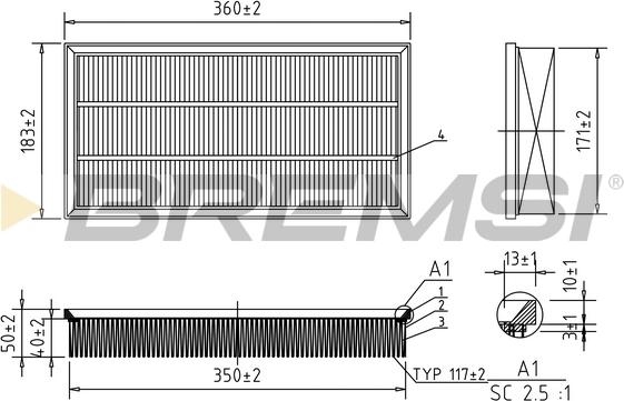 Bremsi FA0203 - Engine Air Filter car-mod.net