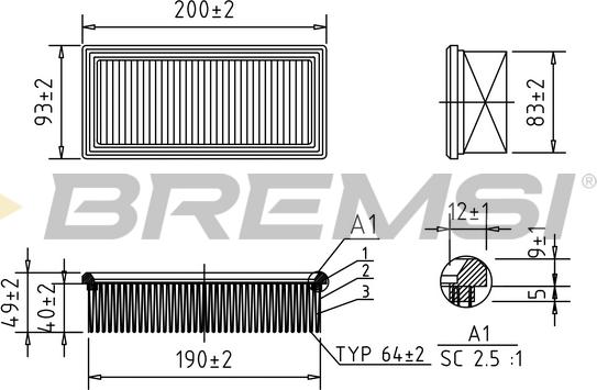 Bremsi FA1594 - Engine Air Filter car-mod.net