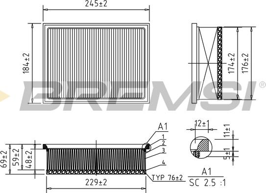 Bremsi FA1571 - Engine Air Filter car-mod.net