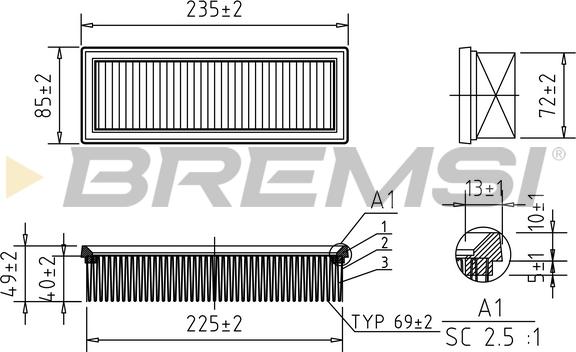 Bremsi FA1640 - Engine Air Filter car-mod.net