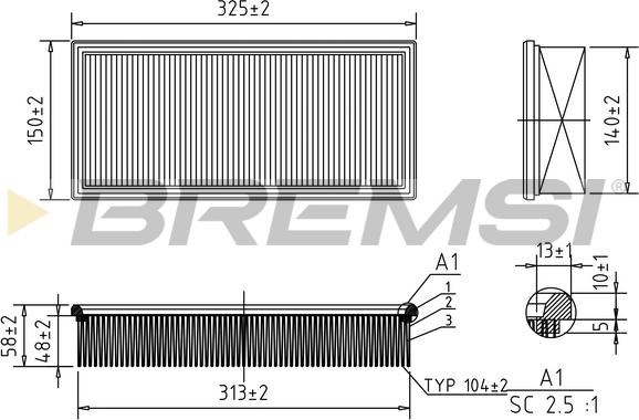 Bremsi FA1624 - Engine Air Filter car-mod.net