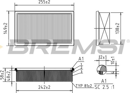 Bremsi FA1626 - Engine Air Filter car-mod.net