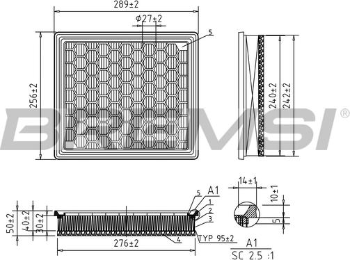Bremsi FA1044 - Engine Air Filter car-mod.net