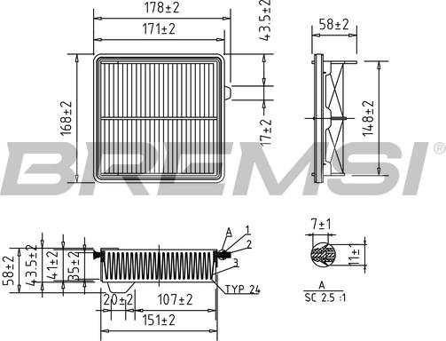 Bremsi FA1041 - Engine Air Filter car-mod.net