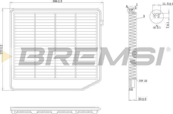 Bremsi FA1075 - Engine Air Filter car-mod.net