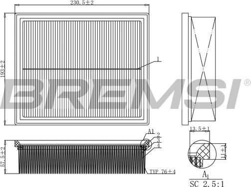 Bremsi FA1153 - Engine Air Filter car-mod.net