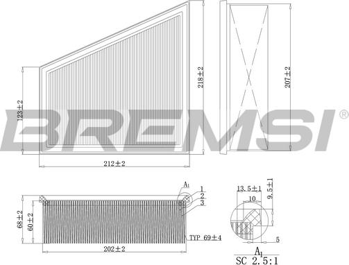Bremsi FA1157 - Engine Air Filter car-mod.net