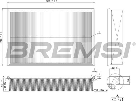 Bremsi FA1161 - Engine Air Filter car-mod.net